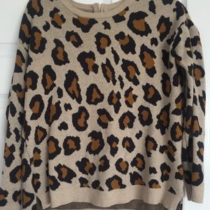 Cheetah high-low sweater